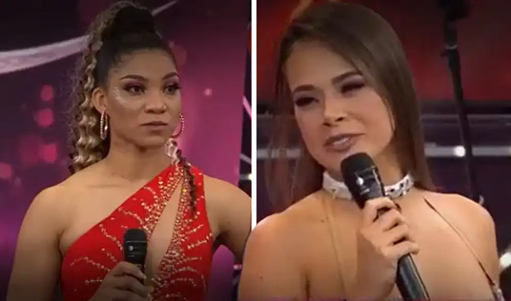 Jossmery Toledo y Carla Rueda 'Cotito' sostuvieron un tenso momento previo a su presentación en el versus. Foto: captura de América TV