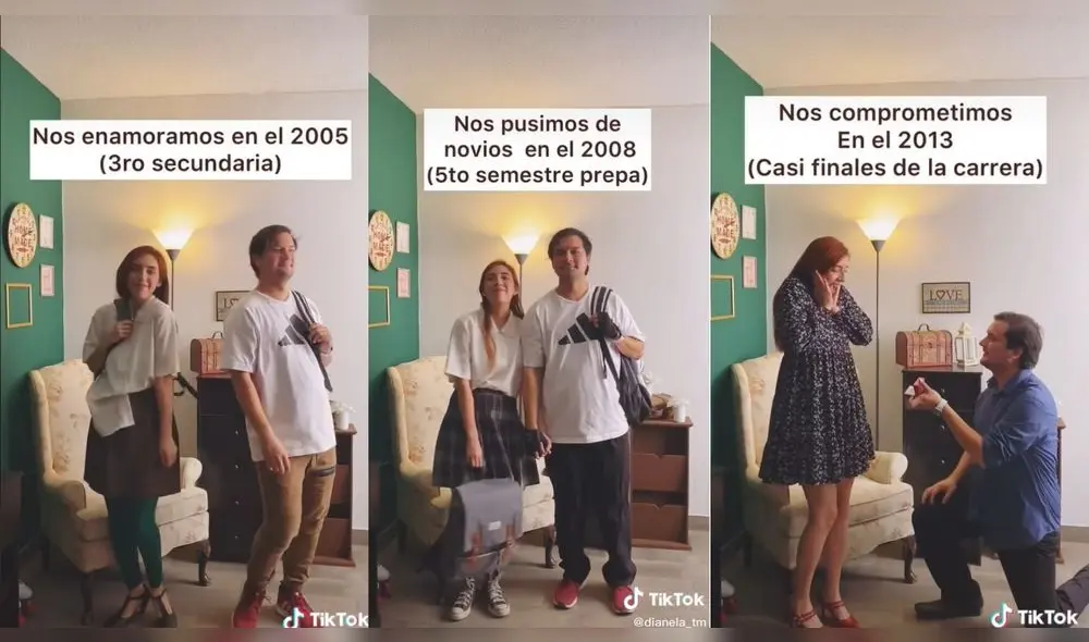 Usuarios de redes sociales felicitaron a la pareja por sus años juntos y les desearon los mejores deseos a futuro. Foto: captura de TikTok