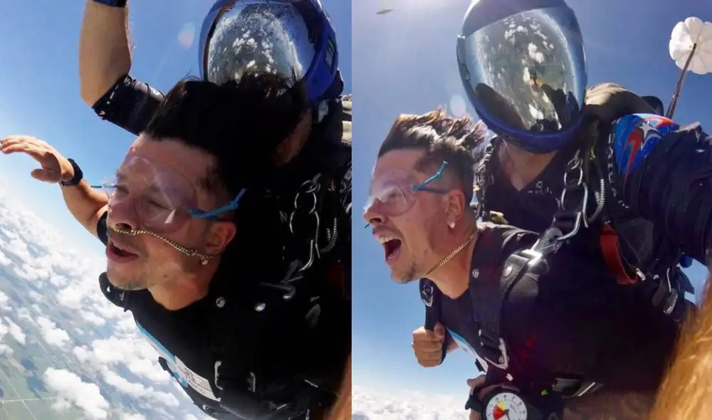Mario Hart se atrevió a realizar salto en paracaídas durante su viaje a Miami. Foto: composición/ Instagram