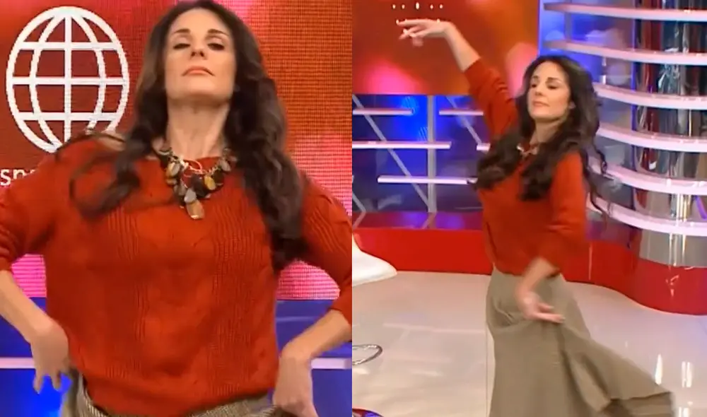 Rebeca Escribens sorprendió al demostrar su talento para bailar marinera norteña. Foto: captura de América TV