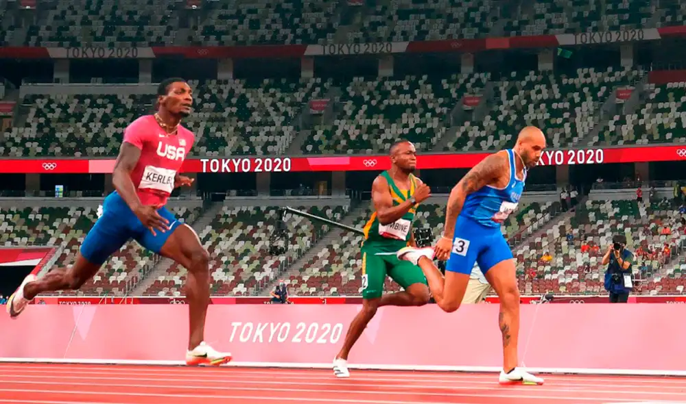 El velocista italiano es el nuevo hombre más rápido en los Juegos Olímpicos tras el retiro de Usain Bolt con un récord europeo de 9.80 segundos. Foto: EFE
