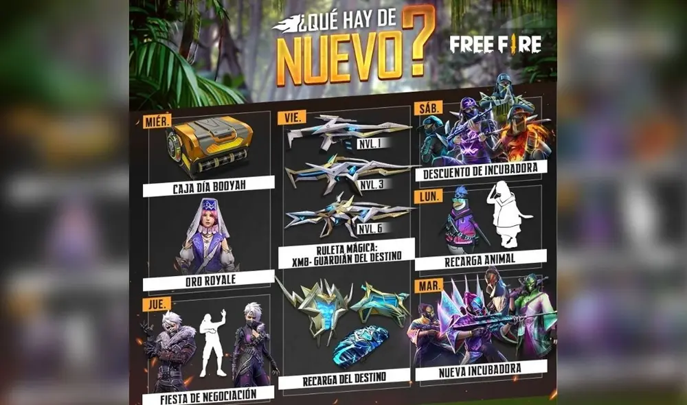 La agenda destaca por la incorporación de la caja Booyah. Foto: Garena La agenda destaca por la incorporación de la caja Booyah. Foto: Garena