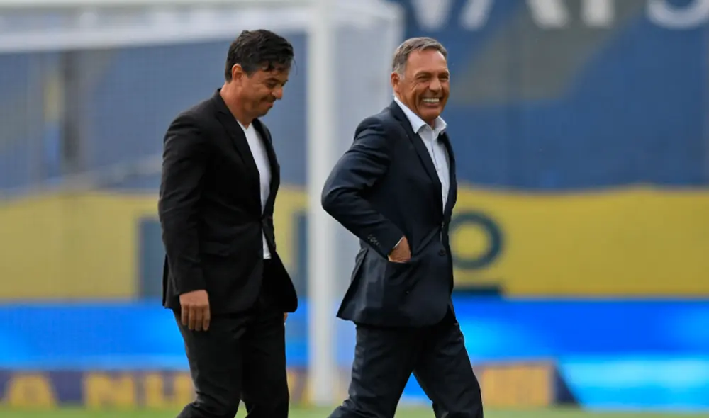 Marcelo Gallardo y Miguel Russo volverán a verse las caras por el superclásico argentino este miércoles 4 de agosto. Foto: AFP