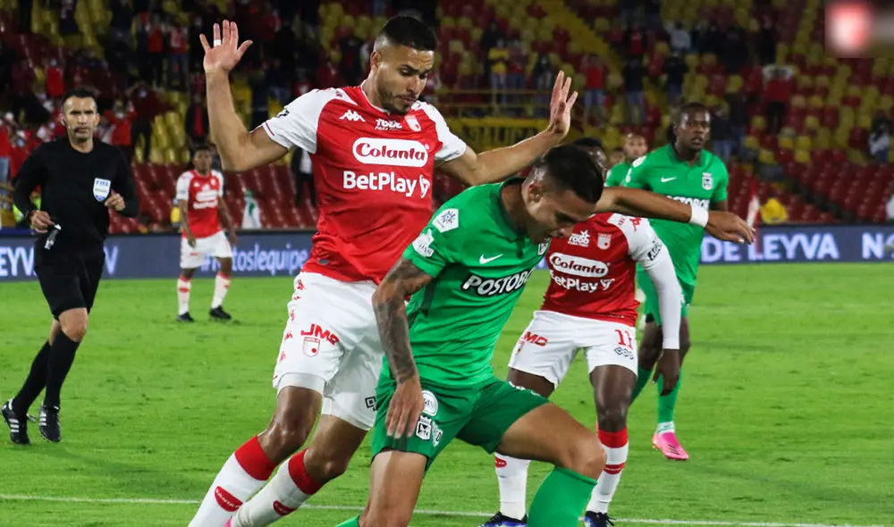 Atlético Nacional e Independiente Santa Fe se enfrentaron en la liga colombiana. Foto: Twitter Atlético Nacional e Independiente Santa Fe se enfrentaron en la liga colombiana. Foto: Twitter