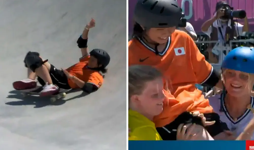 Misugu Okamoto fue alzada por las competidoras de Australia, Brasil y Estados Unidos. Foto: captura Claro Sports