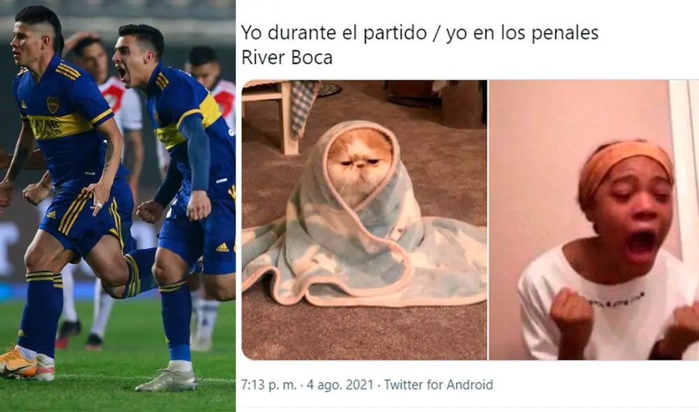 Los hinchas del Xeneize expresaron su felicidad por el pase a cuartos con graciosos memes. Foto: composición/AFP/Twitter