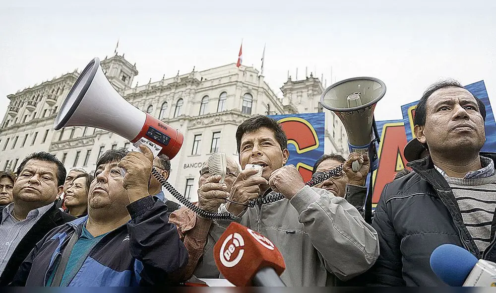 Señalado. Castillo cuando era dirigente magisterial en el 2017. Desde el Sutep lo acusan de impulsar la división del magisterio. Foto: La República Señalado. Castillo cuando era dirigente magisterial en el 2017. Desde el Sutep lo acusan de impulsar la división del magisterio. Foto: La República