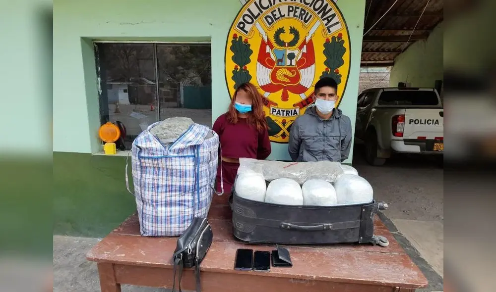 Presuntos integrantes de “Los Nuevos Serín” cayeron con 40 kilos de marihuana. Foto: PNP Presuntos integrantes de “Los Nuevos Serín” cayeron con 40 kilos de marihuana. Foto: PNP