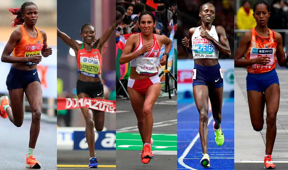 Atletas de Kenia, Israel y Etiopía figuran entre las rivales más difíciles de Gladys Tejeda. Foto: composición/AFP Atletas de Kenia, Israel y Etiopía figuran entre las rivales más difíciles de Gladys Tejeda. Foto: composición/AFP