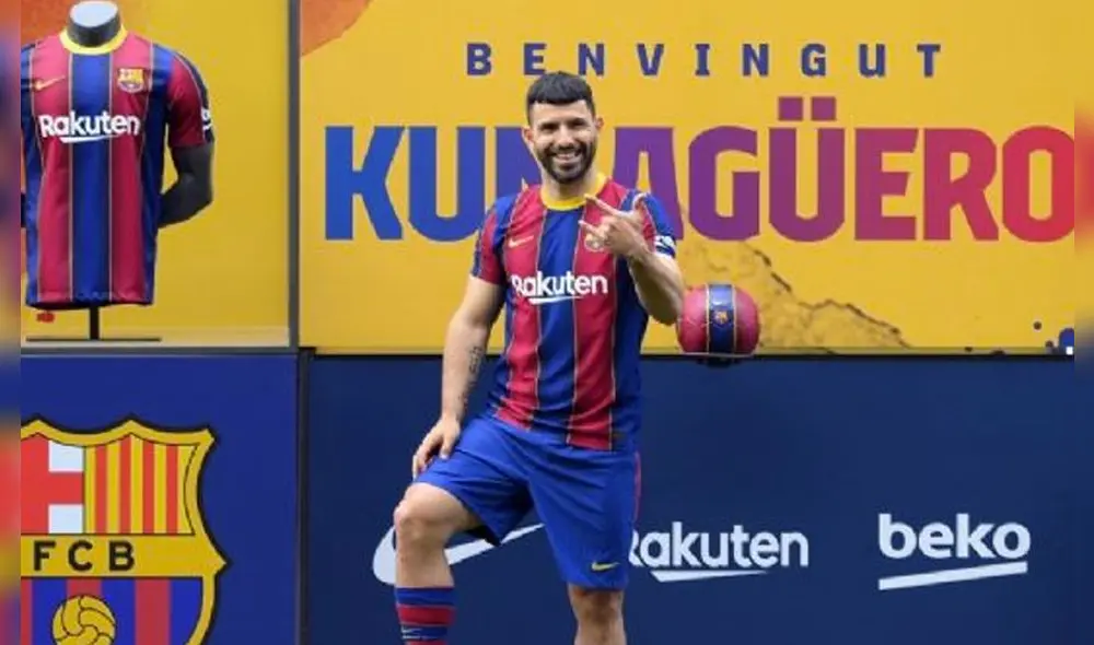 Sergio Agüero llegó al Barcelona procedente del Manchester City. Foto: AFP