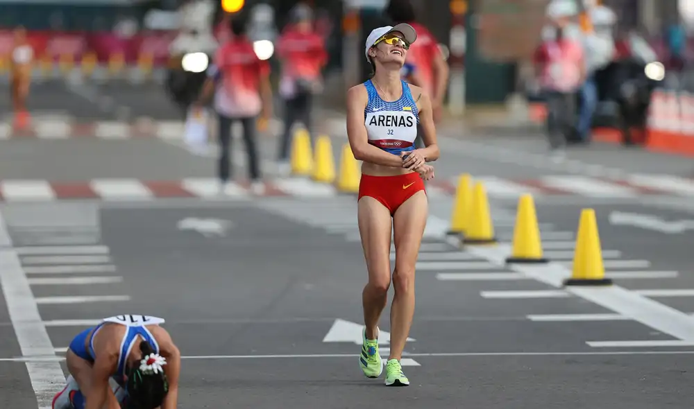 Sandra Arenas: primer atleta sudamericana en ganar medalla en marcha. Foto: Twitter / @juegosOlimpicos