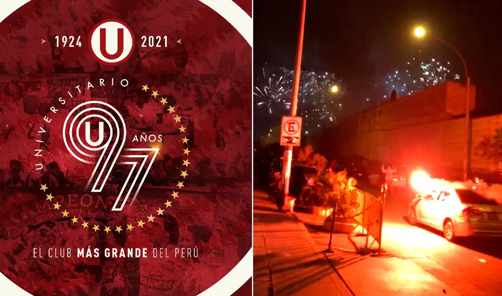 Los hinchas de Universitario celebraron el aniversario de su institución de forma particular. Foto: composición LR