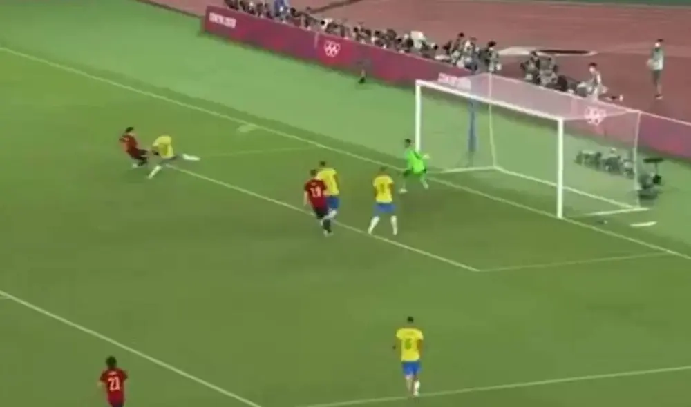España y Brasil vienen jugando la final de fútbol masculino de Tokio 2020. Foto: captura ATV España y Brasil vienen jugando la final de fútbol masculino de Tokio 2020. Foto: captura ATV
