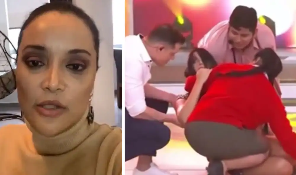 Mariella Zanetti sufrió dos desmayos, el primero ante cámaras y el otro durante el corte comercial. Foto: composición LR Mariella Zanetti sufrió dos desmayos, el primero ante cámaras y el otro durante el corte comercial. Foto: composición LR