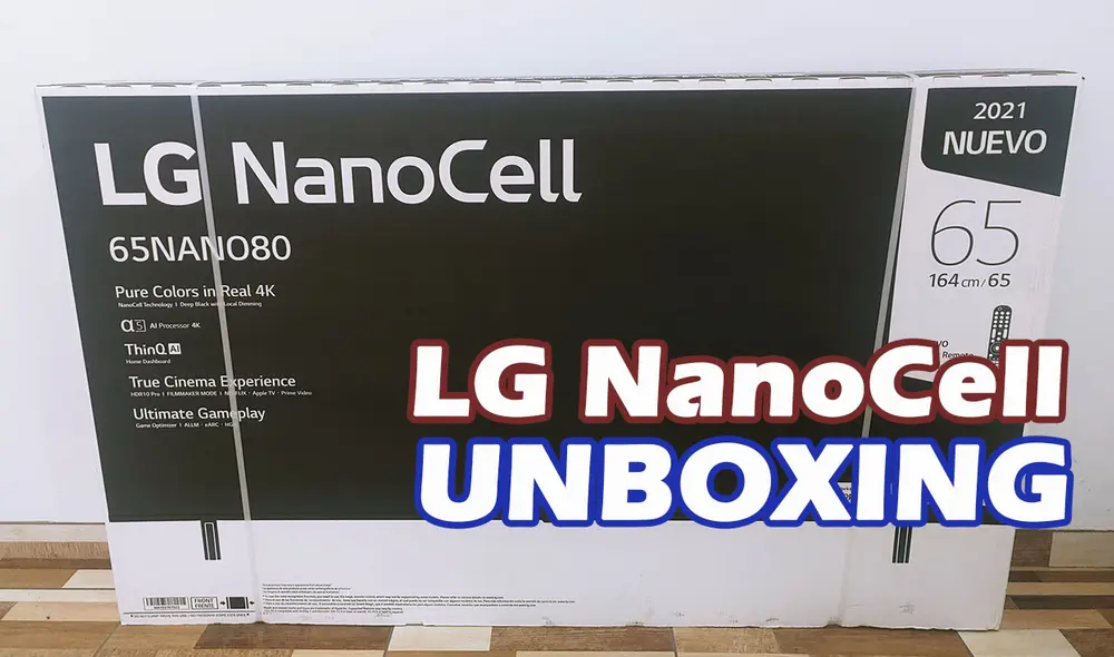 El LG NanoCell de 65 pulgadas viene en una caja de gran tamaño. Foto: Edson Henriquez / La República El LG NanoCell de 65 pulgadas viene en una caja de gran tamaño. Foto: Edson Henriquez / La República