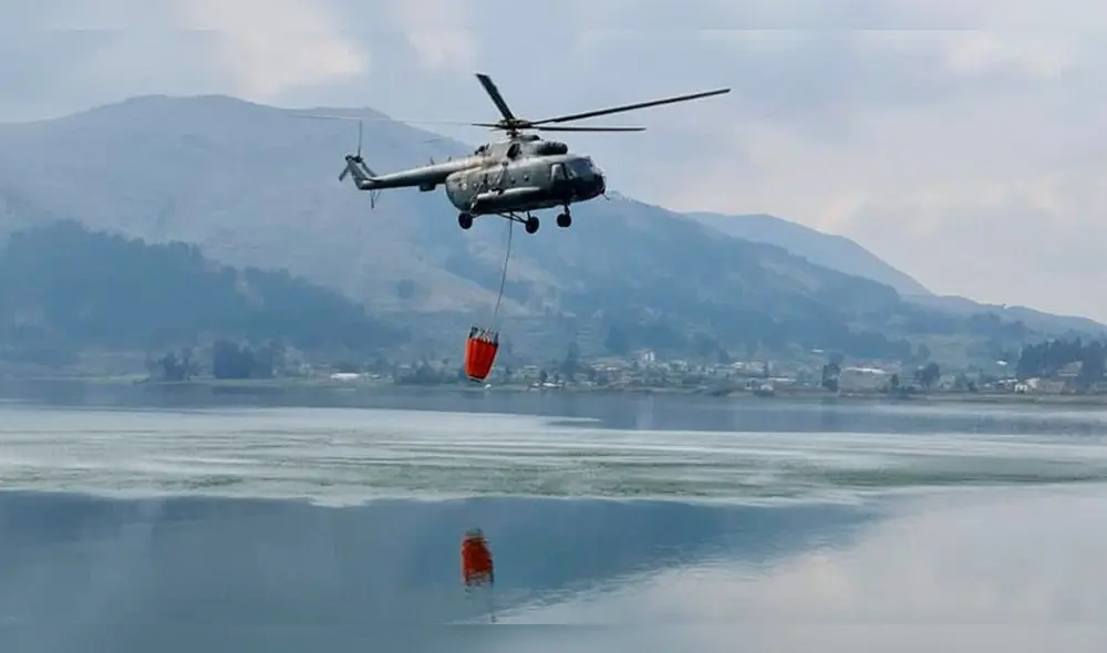 Naves captarán agua de laguna para ayudar a combatir fuego en zonas afectadas. Foto: referencial/La República