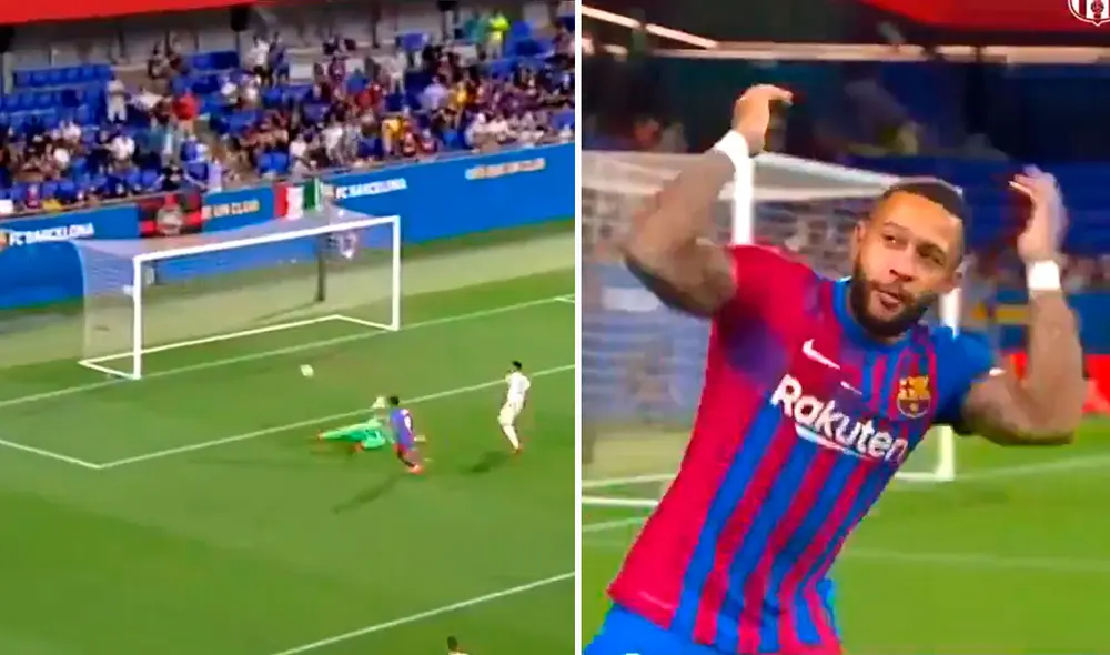 Depay llegó esta temporada al FC Barcelona proveniente del Olympique Lyon. Foto: captura Barcelona TV Depay llegó esta temporada al FC Barcelona proveniente del Olympique Lyon. Foto: captura Barcelona TV