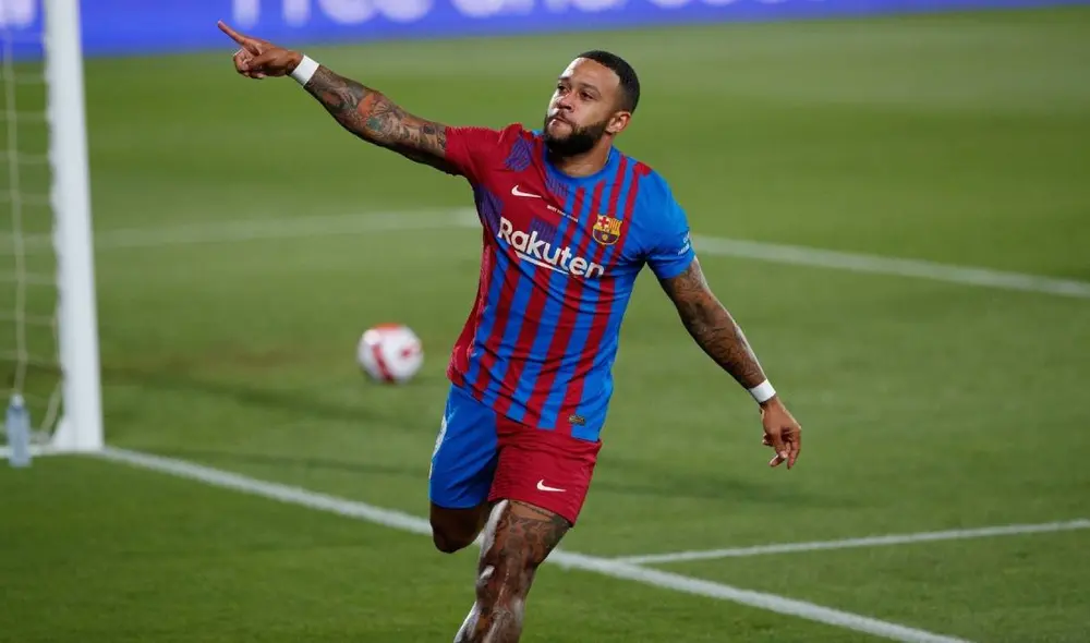 Memphis Depay anotó su primer gol con Barcelona. Foto: difusión