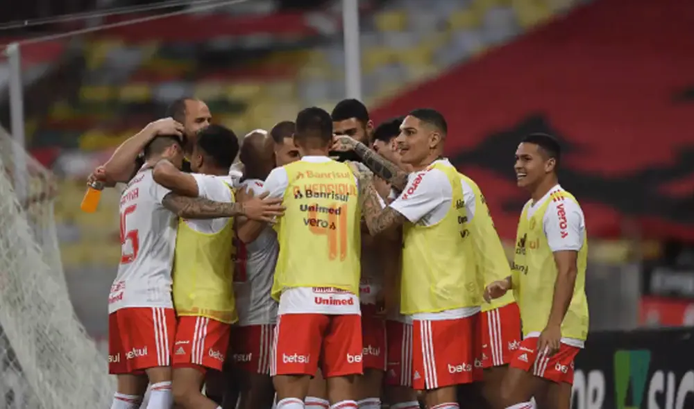 Con Paolo Guerrero desde los 80 minutos, Inter de Porto Alegre golea 4-0 al Flamengo y se aleja del descenso. Foto: Twitter Club Internacional