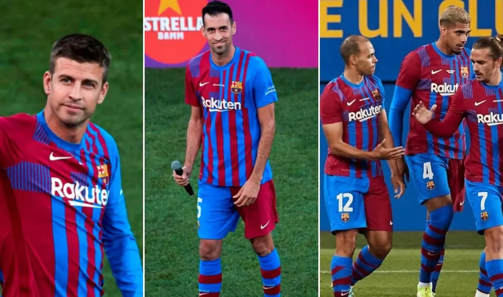 FC Barcelona presentó el último domingo 8 de agosto a la plantilla que afrontará la temporada 2021-2022. Foto: composición EFE FC Barcelona presentó el último domingo 8 de agosto a la plantilla que afrontará la temporada 2021-2022. Foto: composición EFE