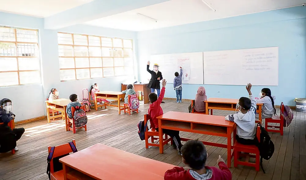 En el aula. Las clases se reanudaron tras las vacaciones. Foto: CORE Ayacucho