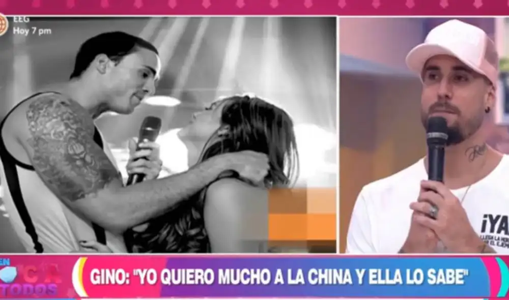 Gino Assereto se conmovió al hablar de Jazmín Pinedo. Foto: captura de América TV