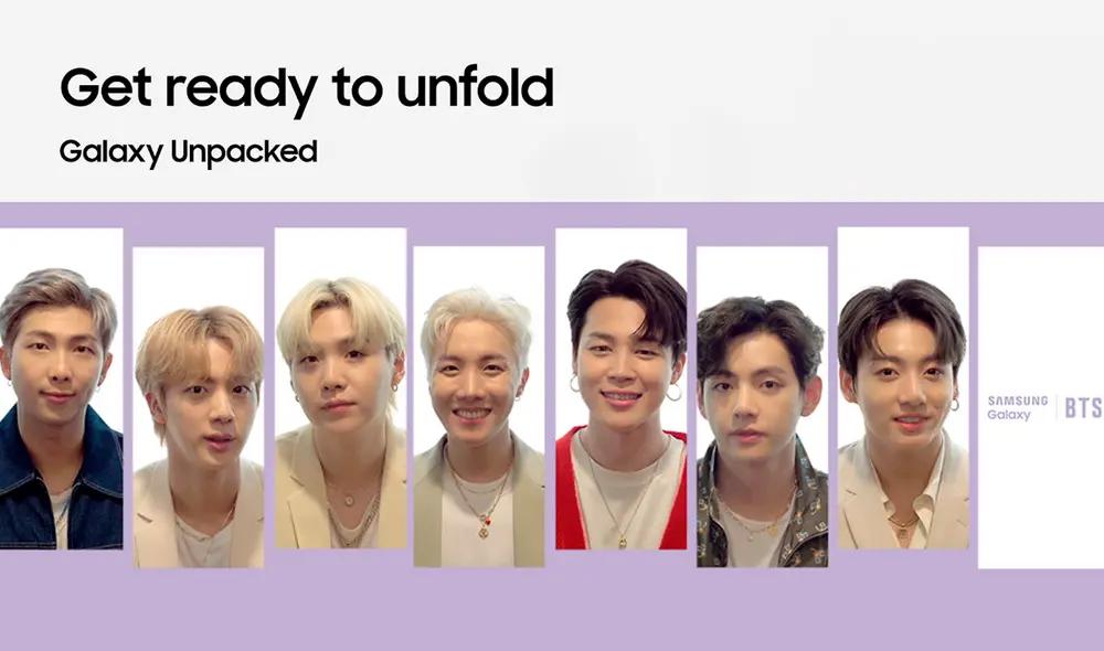 BTS: aquí podrás seguir la transmisión del Galaxy Unpacked 2021. Foto: Samsung BTS: aquí podrás seguir la transmisión del Galaxy Unpacked 2021. Foto: Samsung