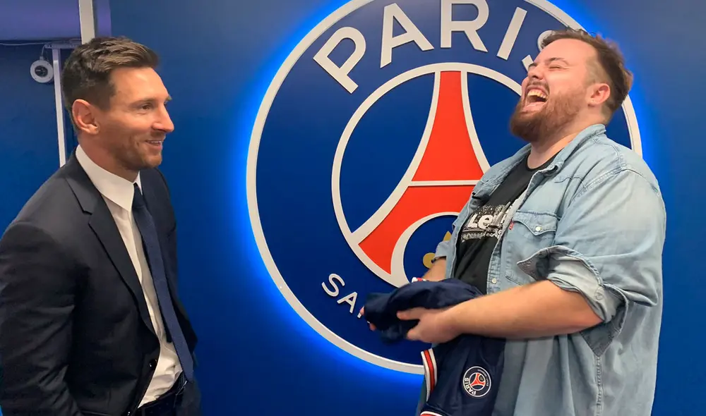 Messi e Ibai charlaron en los pasillos del Parque de los Príncipes. Foto: PSG Messi e Ibai charlaron en los pasillos del Parque de los Príncipes. Foto: PSG