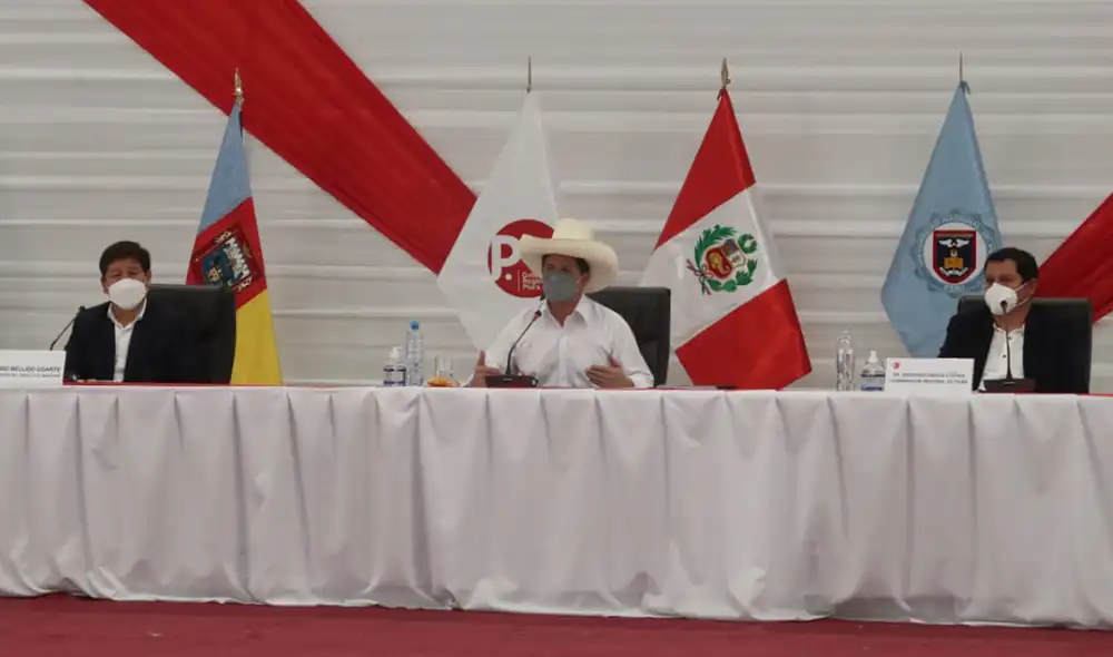 Pedro Castillo anunció la entrega de 19 millones de soles para los damnificados del sismo ocurrido en la región de Piura. Foto: PCM Pedro Castillo anunció la entrega de 19 millones de soles para los damnificados del sismo ocurrido en la región de Piura. Foto: PCM