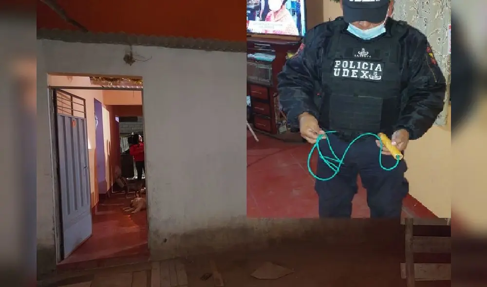 Los agentes Udex procedieron a la desactivación del cartucho de dinamita. Foto: PNP Los agentes Udex procedieron a la desactivación del cartucho de dinamita. Foto: PNP