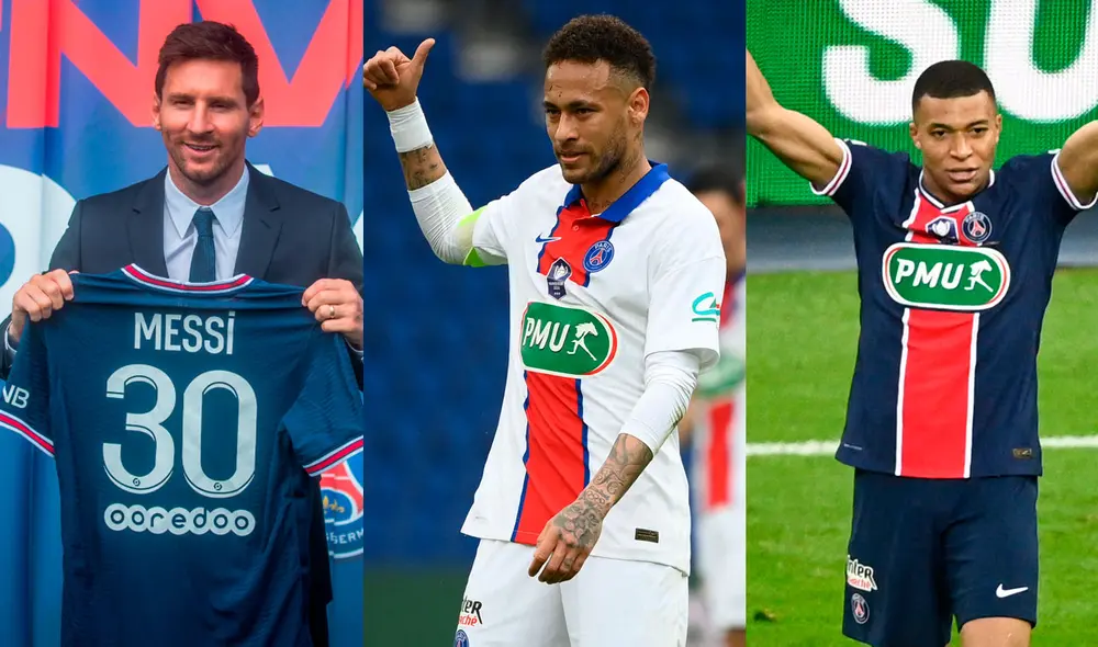 Lionel Messi, Neymar y Kylian Mbappé figuran entre los jugadores del PSG que ganarán más en la próxima temporada, según As. Foto: composición/EFE/AFP Lionel Messi, Neymar y Kylian Mbappé figuran entre los jugadores del PSG que ganarán más en la próxima temporada, según As. Foto: composición/EFE/AFP
