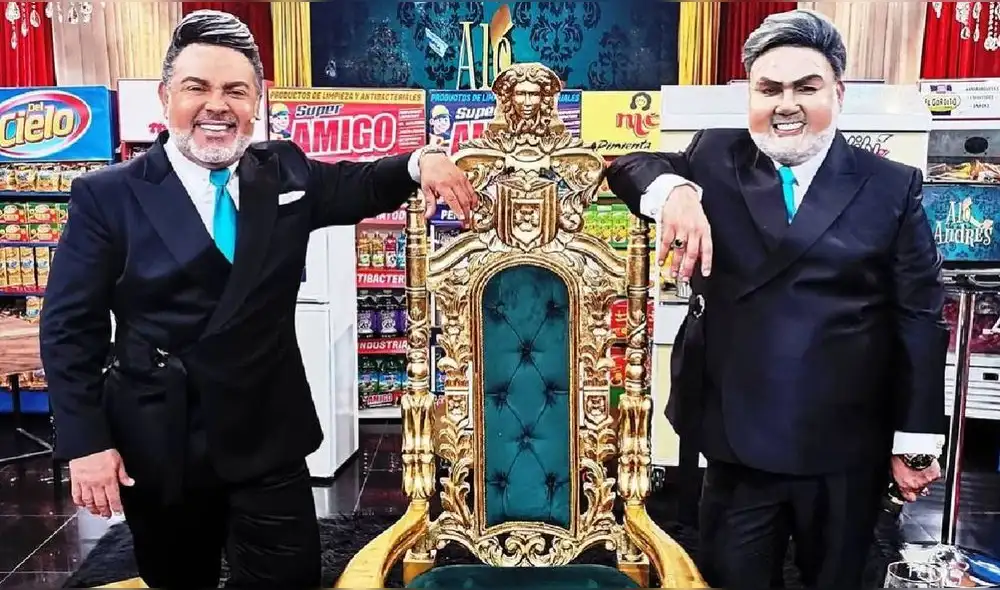 El menor de los Benavides llenó de carcajadas el set de Magaly TV, la firme con su caracterización. Foto: Andrés Hurtado/ Instagram