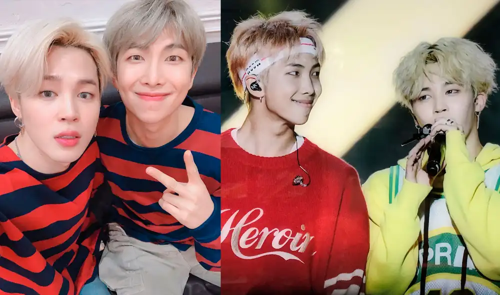 Namjoon y Jimin son miembros de BTS desde 2013. Foto: composición LR / @happyhopeworld / naver