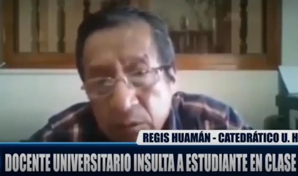 Regis Huamán es el profesor que lanzó duras palabras contra universitaria. Foto: captura de ATV