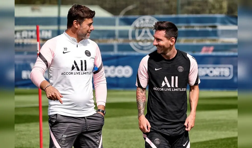 Pochettino y Lionel Messi juntos. Foto: PSG Pochettino y Lionel Messi juntos. Foto: PSG