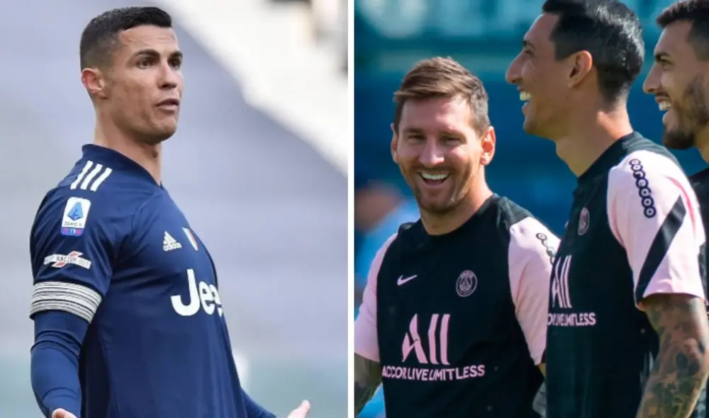 Ángel Di María compartió equipo con Ronaldo y ahora lo hace con Messi. Foto: EFE/PSG