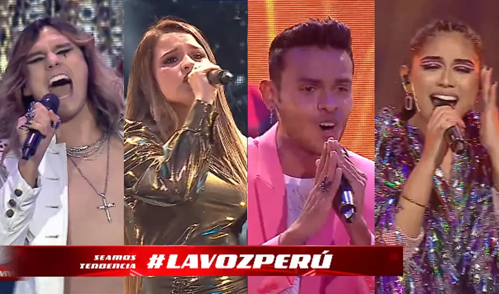 Dos participantes del equipo Daniela Darcourt y dos de Mike Bahía se enfrentarán en el concierto de eliminación. Foto: captura La voz Perú / Latina Dos participantes del equipo Daniela Darcourt y dos de Mike Bahía se enfrentarán en el concierto de eliminación. Foto: captura La voz Perú / Latina