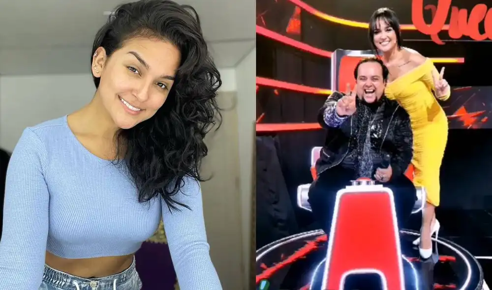 Daniela Darcourt y Fito Flores en el set de La voz Perú. Foto: Daniela Darcourt/ Instagram/ Fito Flores/ Instagram