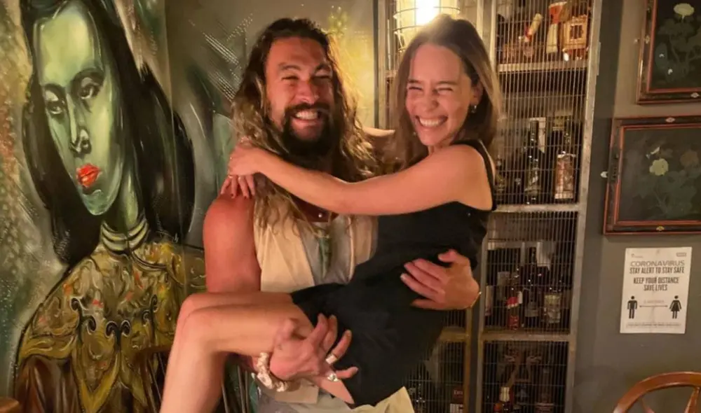 Jason Momoa y Emilia Clarke, protagonistas de Game of thrones, emocionados por reunión. Foto: Emilia Clarke/ Instagram