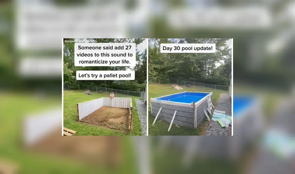 Alguno de los materiales para la piscina fueron adquiridos de manera gratuita. Foto: captura de TikTok Alguno de los materiales para la piscina fueron adquiridos de manera gratuita. Foto: captura de TikTok