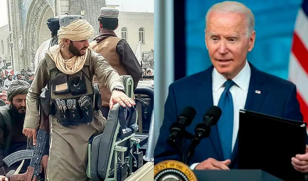 El último domingo, decenas de talibanes tomaron el control del palacio presidencial de Afganistán en Kabul clamando “victoria” tras 20 años de guerra. Foto: composición / EFE / AFP El último domingo, decenas de talibanes tomaron el control del palacio presidencial de Afganistán en Kabul clamando “victoria” tras 20 años de guerra. Foto: composición / EFE / AFP