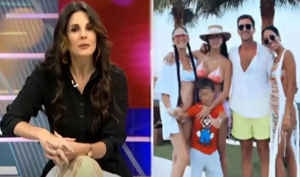 Rebeca Escribens feliz porque la expareja se lleva cordialmente por el bien del hijo que tienen en común. Foto: captura América TV, Antonio Pavón/Instagram