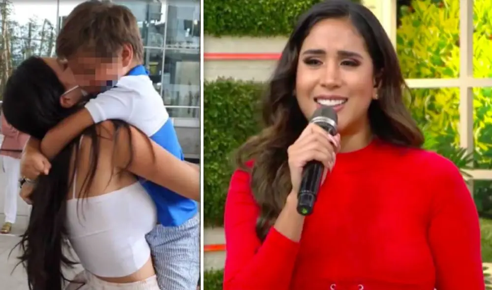 “Veo estas imágenes y, disculpen, pero me parece algo muy tierno", dijo Melissa Paredes con la voz entrecortada. Foto: composición Instagram/América TV
