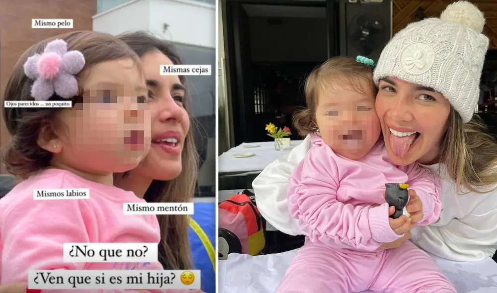 “Mismo pelo, mismas cejas, mismos labios, mismo mentón", escribió Korina Rivadeneira en redes sociales. Foto: composición/Korina Rivadeneira/Instagram