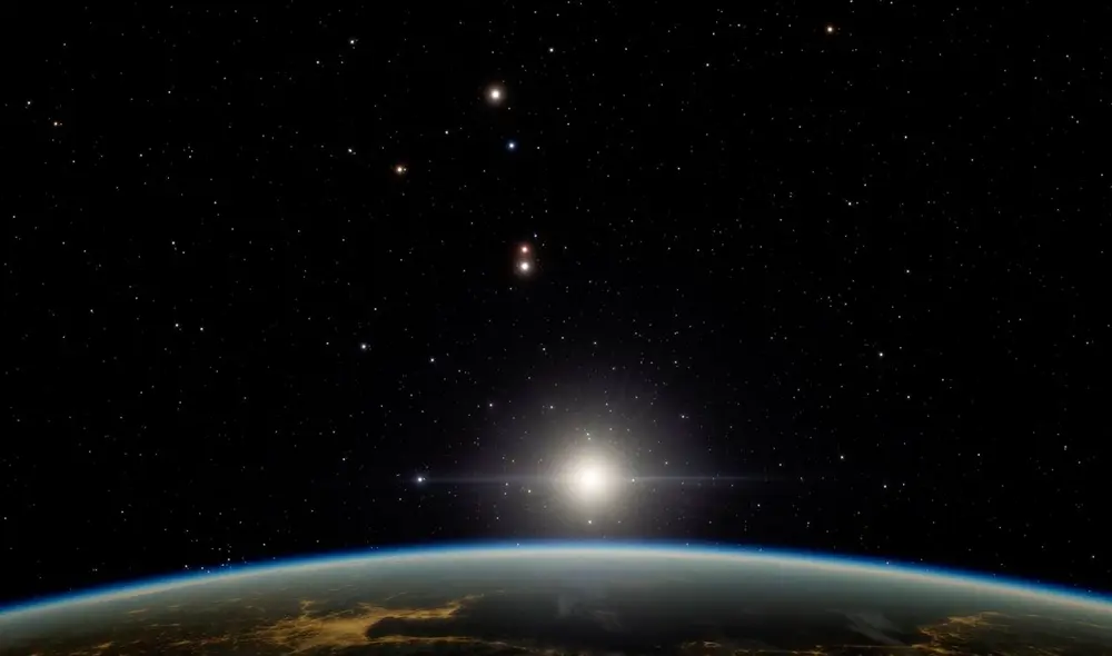 Conjunción de Mercurio y Marte de 2017 vista desde la Estación Espacial Internacional. Los dos planetas son el primero y cuarto más cercano al Sol, respectivamente. Foto: Observatorio Europeo del Sur