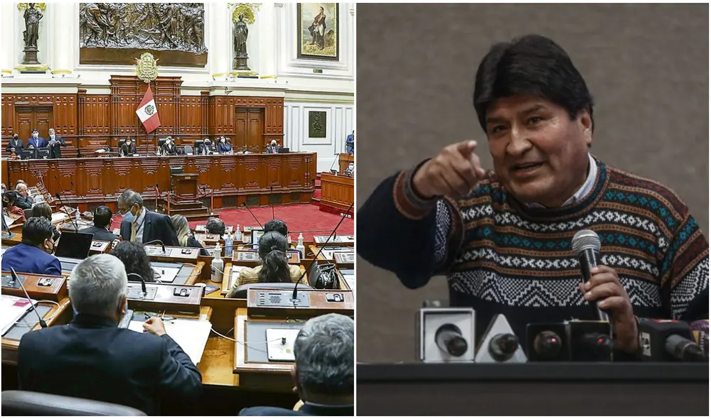 En el Parlamento, no se alcanzaron los votos para debatir la moción sobre Evo Morales. Foto: composición/La República/difusión