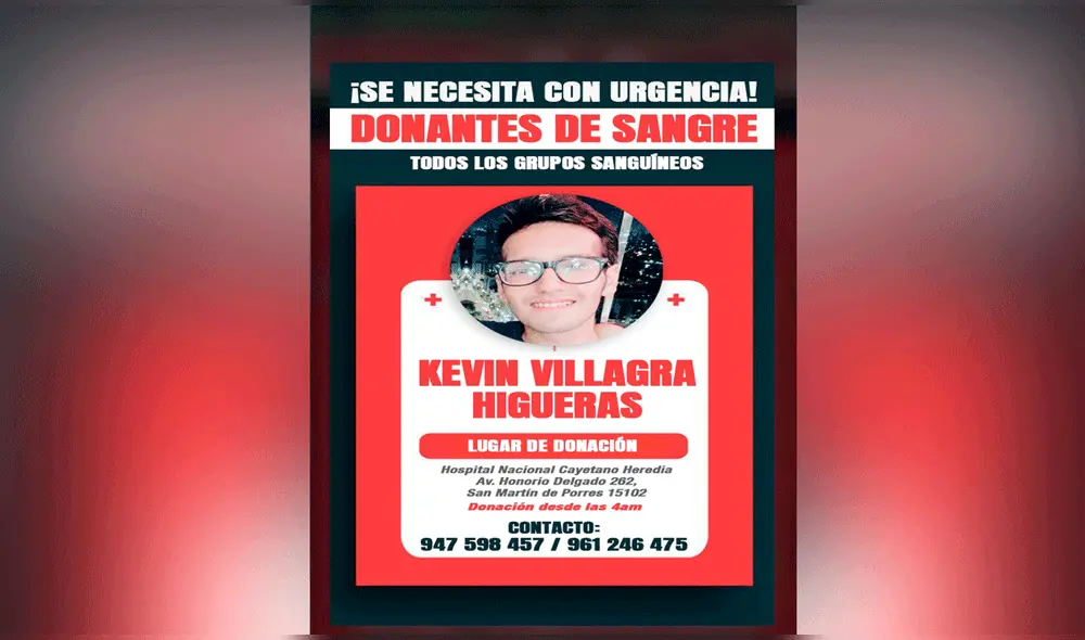 Familia pide apoyo para el joven que acaba de salir de UCI. Foto: difusión