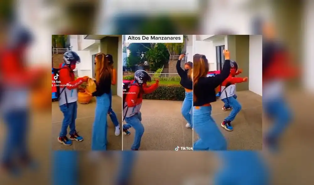 El hombre respeta el distanciamiento social al momento de bailar con las personas. Foto: captura de TikTok El hombre respeta el distanciamiento social al momento de bailar con las personas. Foto: captura de TikTok