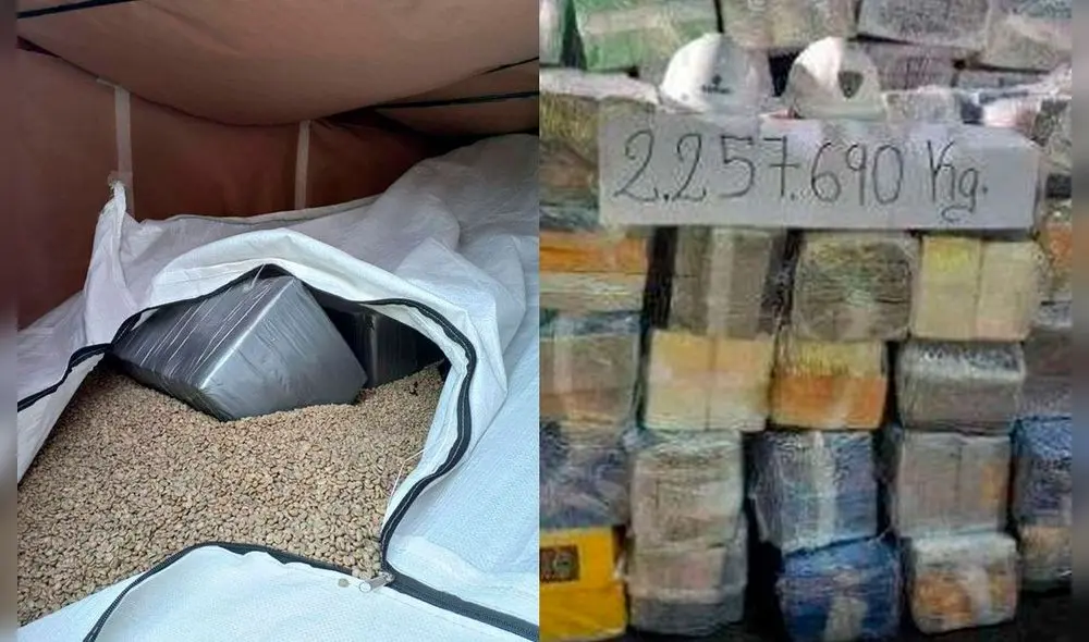 Se hallaron 71 bultos que tenían 2.144 ‘ladrillos’ con cocaína. Foto: composición/PNP Se hallaron 71 bultos que tenían 2.144 ‘ladrillos’ con cocaína. Foto: composición/PNP