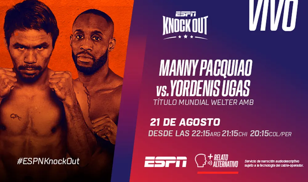 La pelea podrá ser disfrutada por personas con discapacidad visual. Foto: ESPN